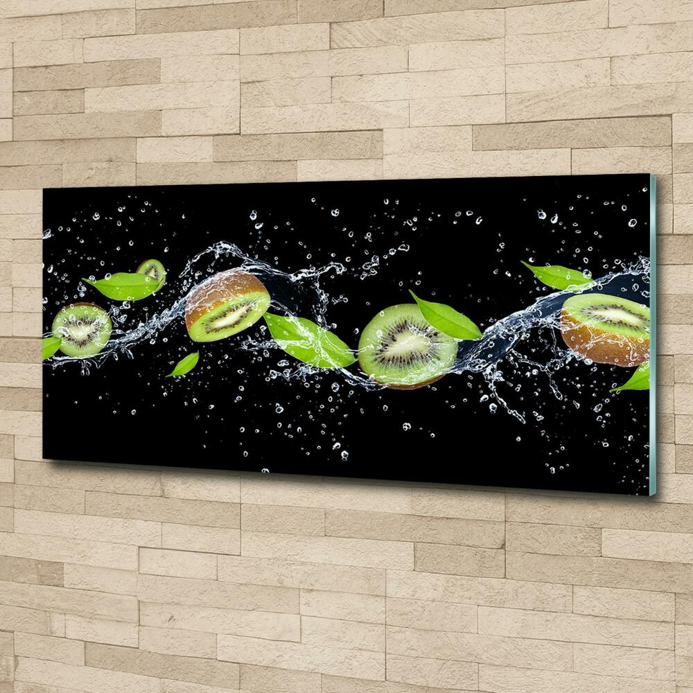 Tableau imprimé sur verre Kiwis et eau