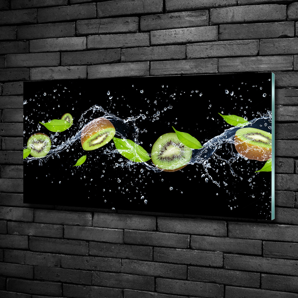 Tableau imprimé sur verre Kiwis et eau