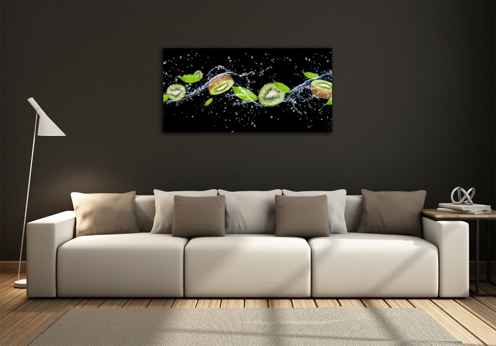 Tableau imprimé sur verre Kiwis et eau