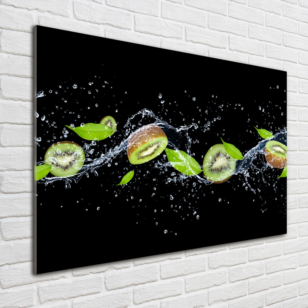 Tableau imprimé sur verre Kiwis et eau