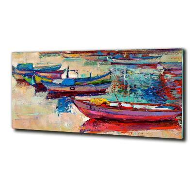 Tableau imprimé sur verre Bateaux colorés