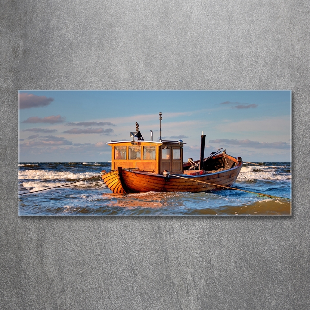 Tableau en verre Bateau de pêche