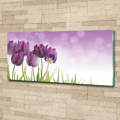 Tableau sur verre Tulipes en filets