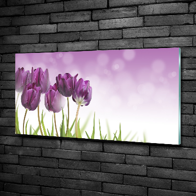 Tableau sur verre Tulipes en filets