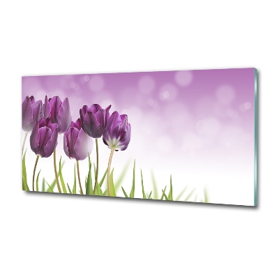 Tableau sur verre Tulipes en filets