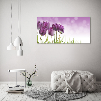 Tableau sur verre Tulipes en filets