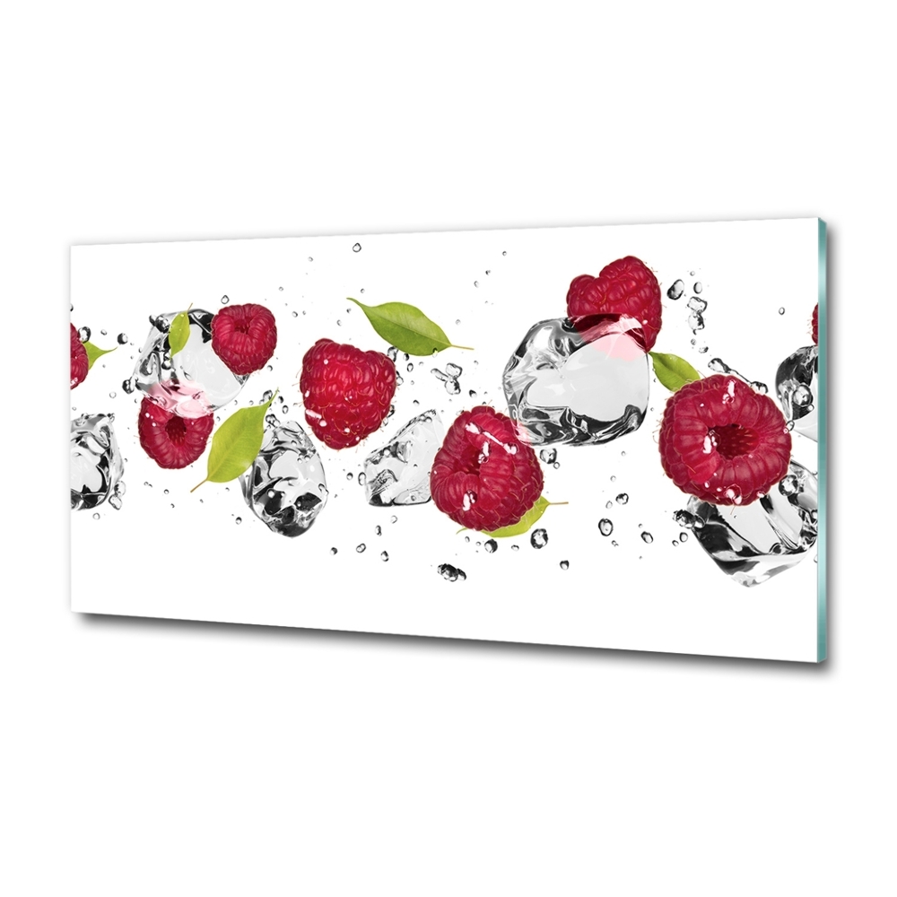 Tableau verre imprimé Framboise et eau