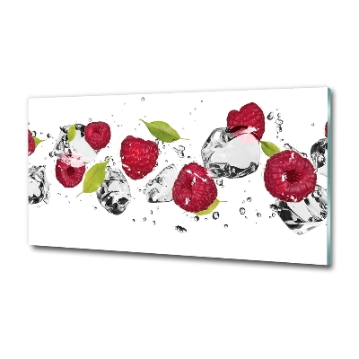 Tableau verre imprimé Framboise et eau