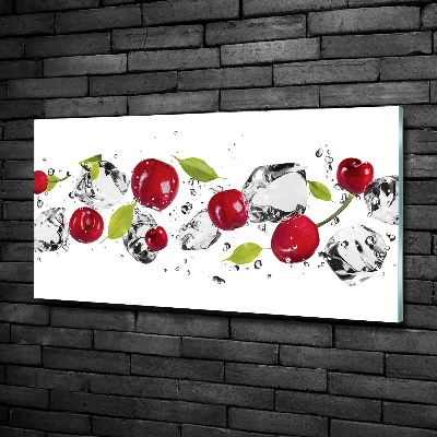 Tableau imprimé sur verre Cerises et eau