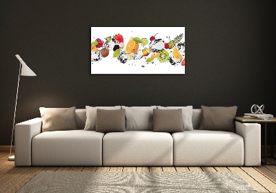 Tableau sur verre Fruits et eau