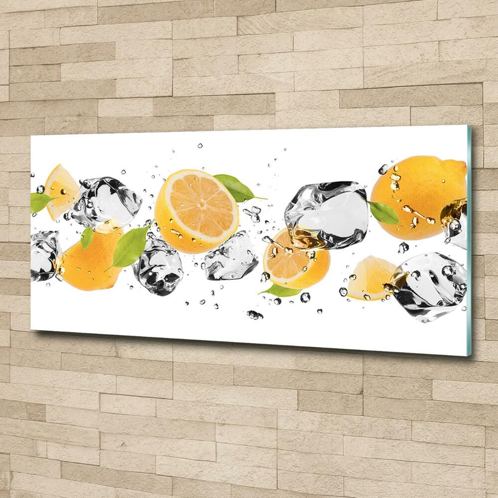 Tableau photo sur verre Citron et eau