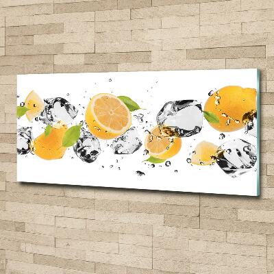 Tableau photo sur verre Citron et eau