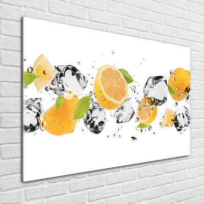 Tableau photo sur verre Citron et eau