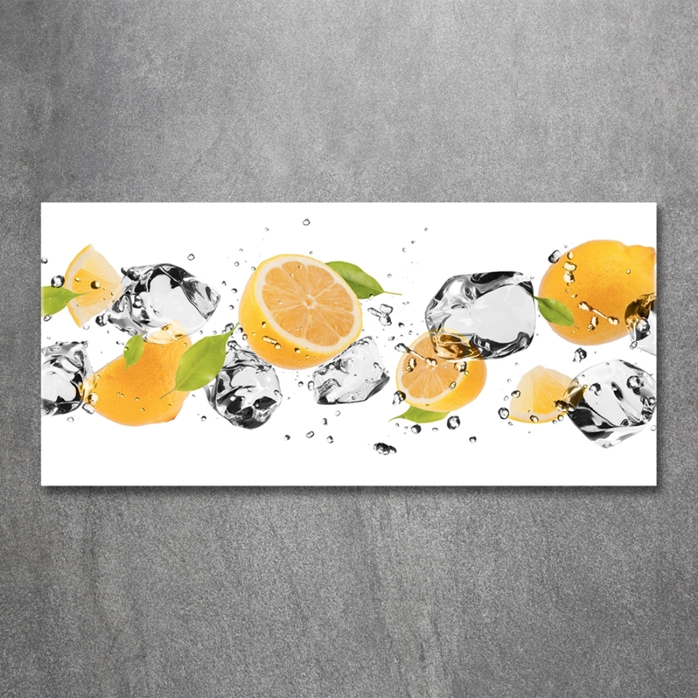 Tableau photo sur verre Citron et eau