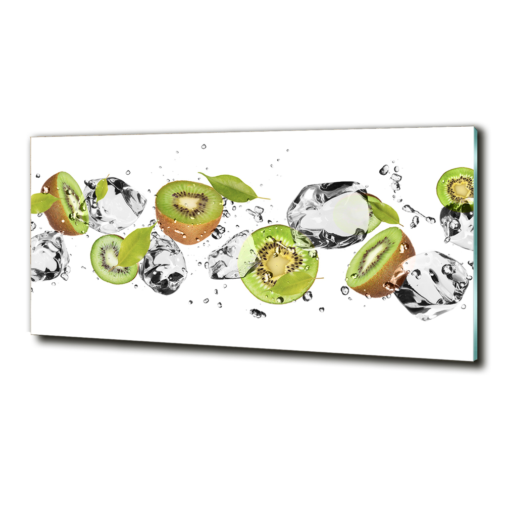 Tableau sur verre Kiwis et eau