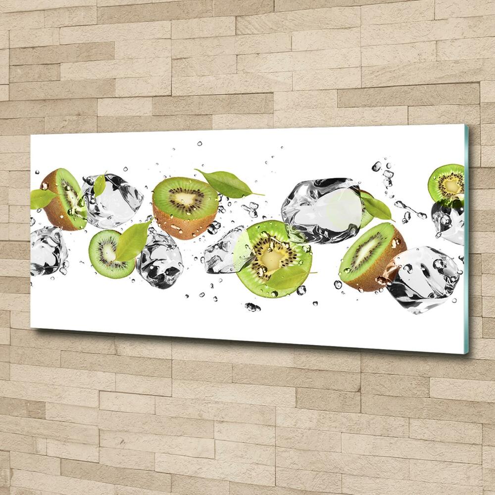 Tableau sur verre Kiwis et eau