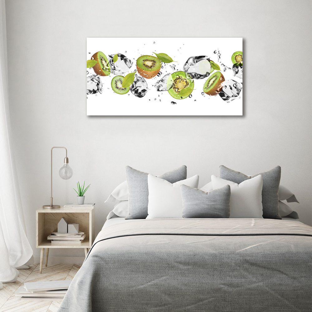 Tableau sur verre Kiwis et eau