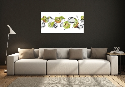 Tableau sur verre Kiwis et eau