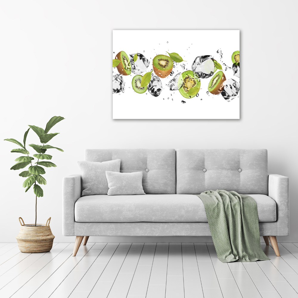 Tableau sur verre Kiwis et eau