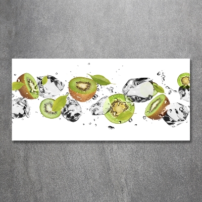 Tableau sur verre Kiwis et eau