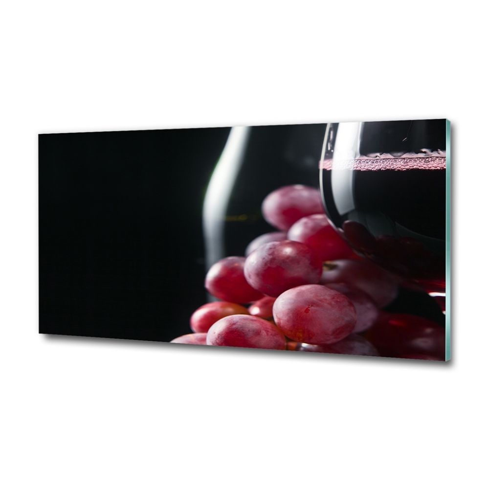 Tableau verre imprimé Raisins et vin