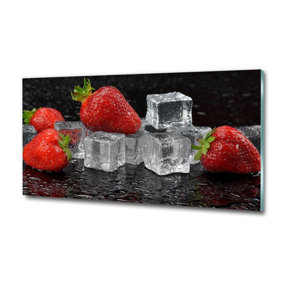 Tableau sur verre Fraises sur glace