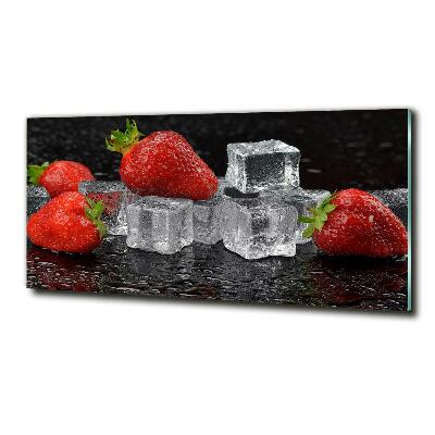 Tableau sur verre Fraises sur glace