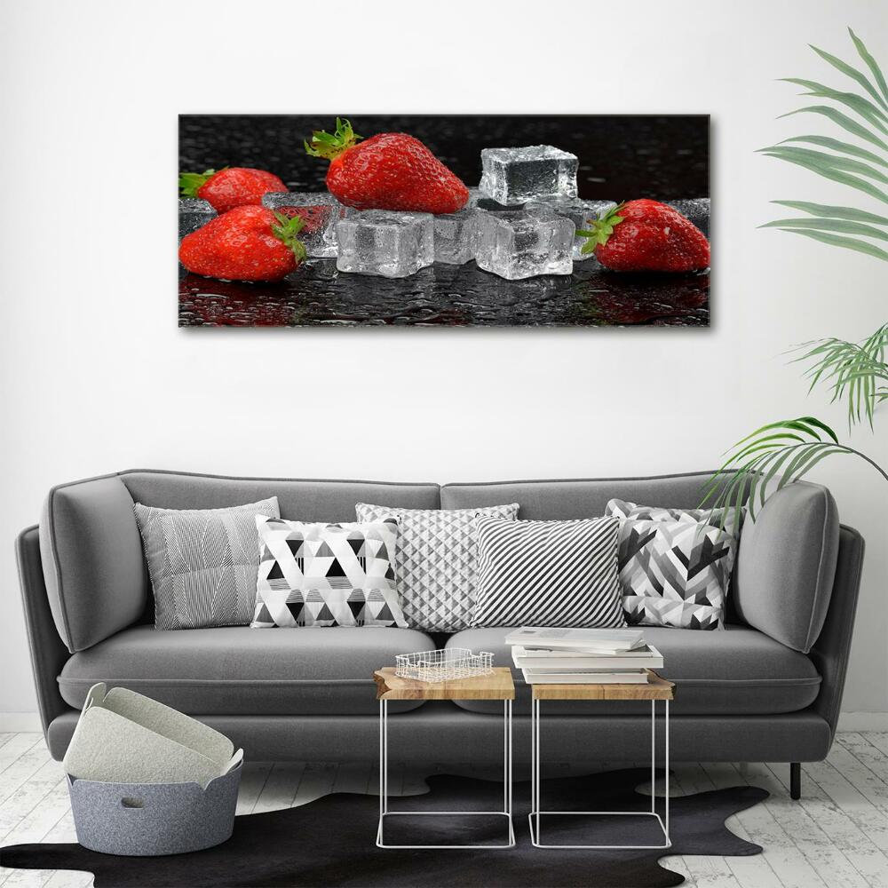 Tableau sur verre Fraises sur glace