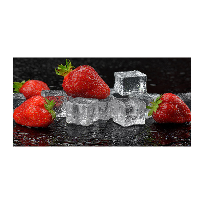 Tableau sur verre Fraises sur glace