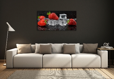 Tableau sur verre Fraises sur glace