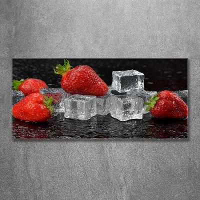 Tableau sur verre Fraises sur glace