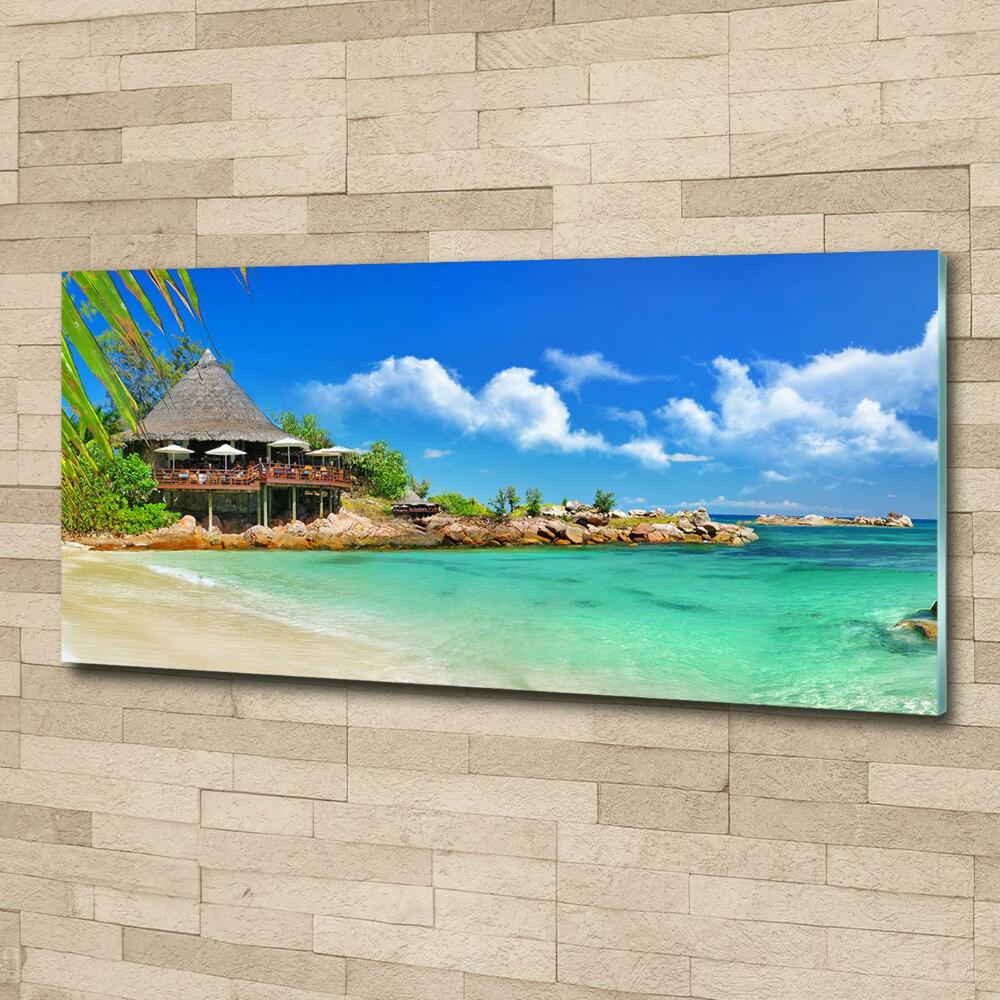 Tableau sur verre Plage dans les Seychelles