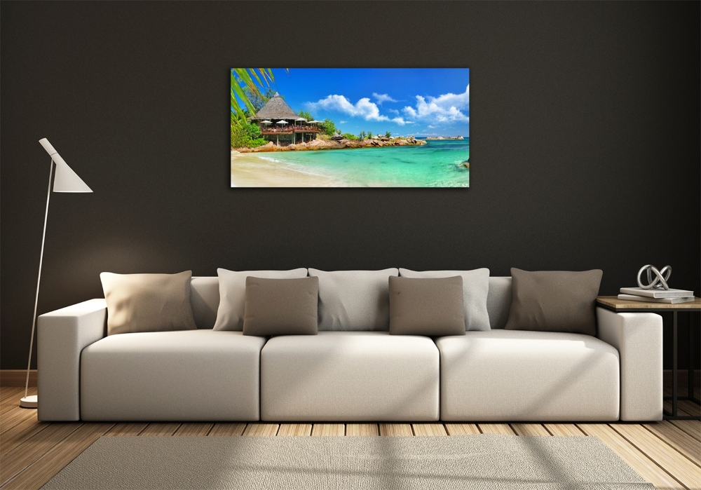 Tableau sur verre Plage dans les Seychelles