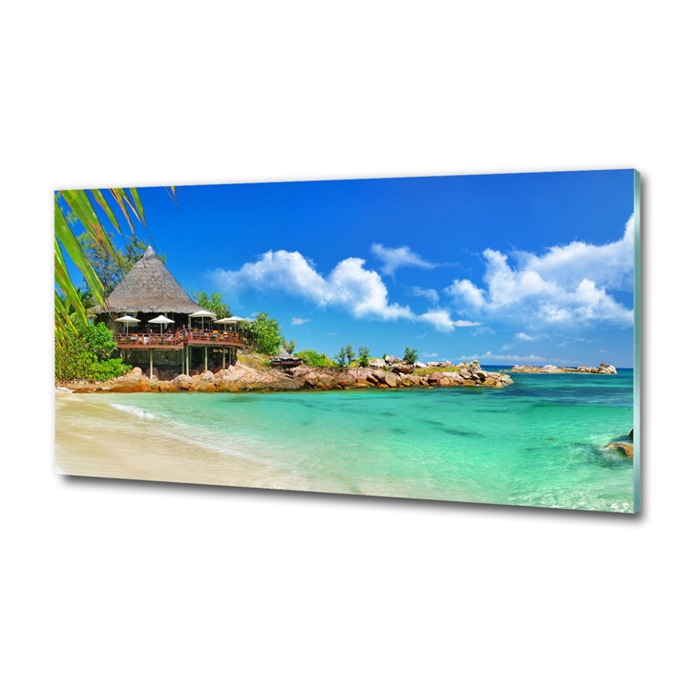 Tableau sur verre Plage dans les Seychelles