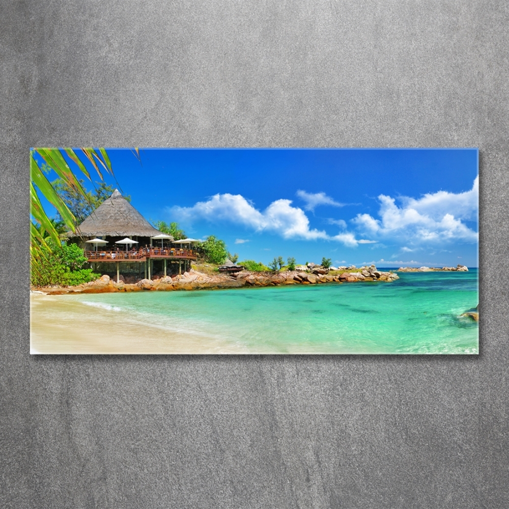 Tableau sur verre Plage dans les Seychelles