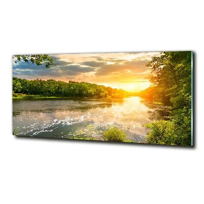 Tableau en verre Crépuscule au bord de la rivière