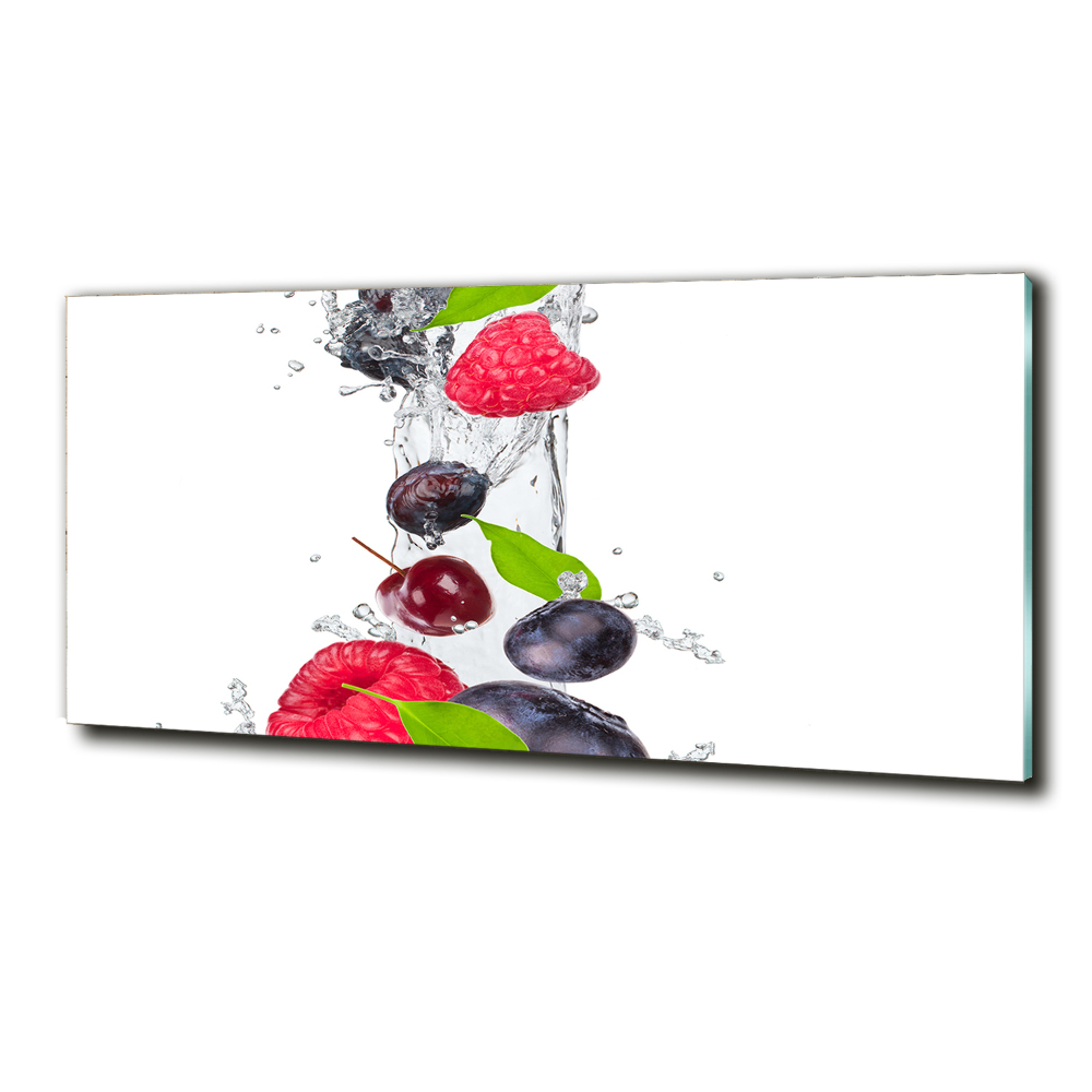 Tableau imprimé sur verre Fruits et eau