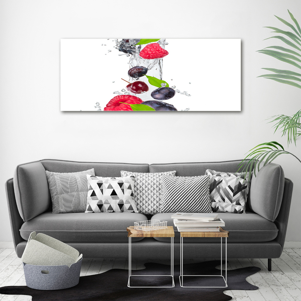 Tableau imprimé sur verre Fruits et eau