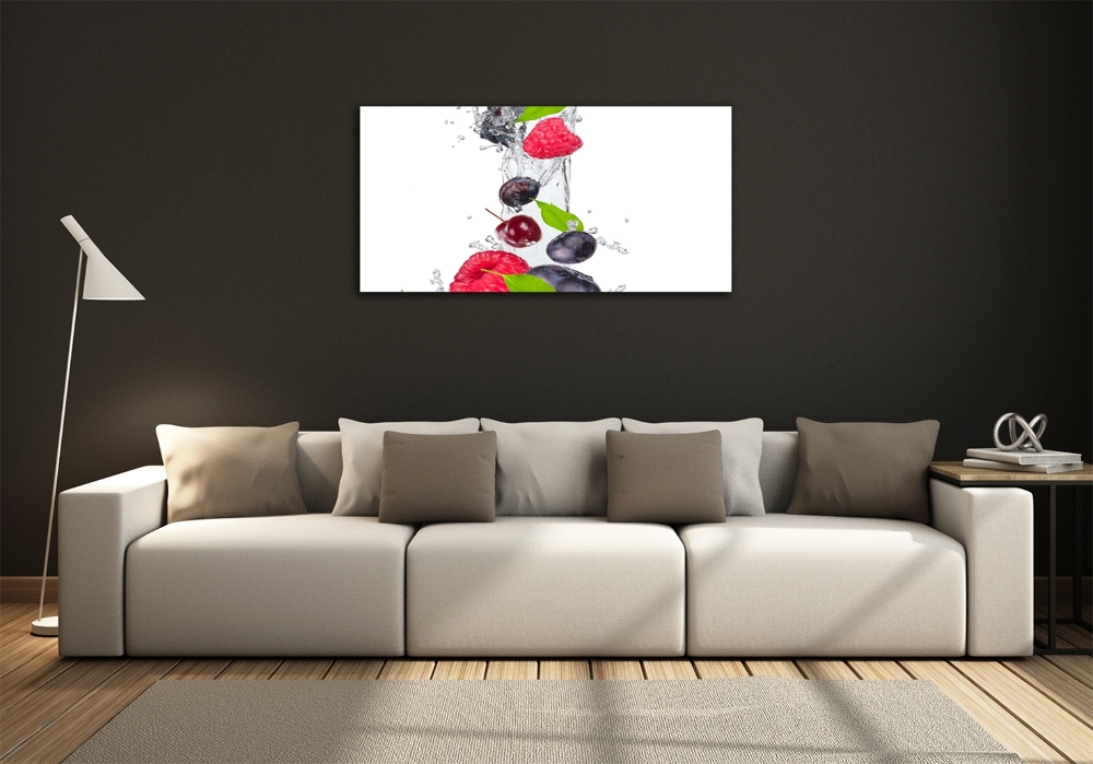 Tableau imprimé sur verre Fruits et eau