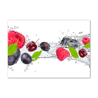 Tableau imprimé sur verre Fruits et eau