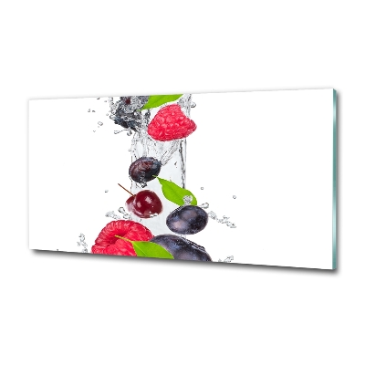 Tableau imprimé sur verre Fruits et eau