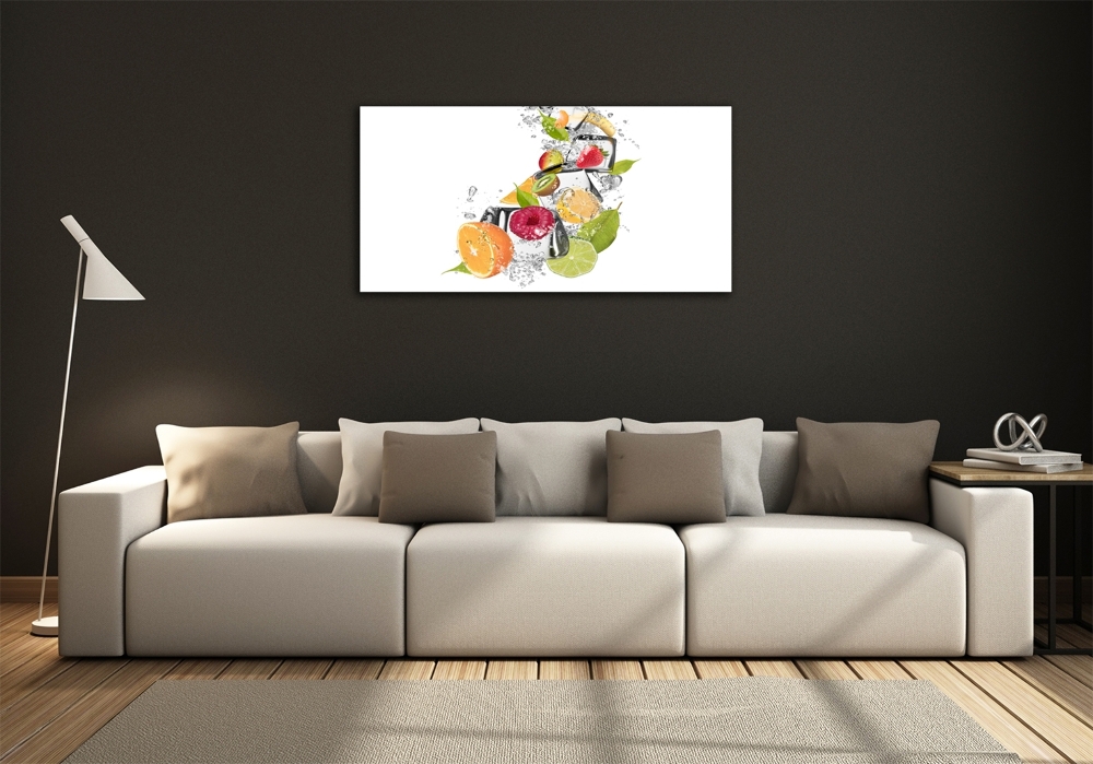 Tableau imprimé sur verre Fruits sur glace