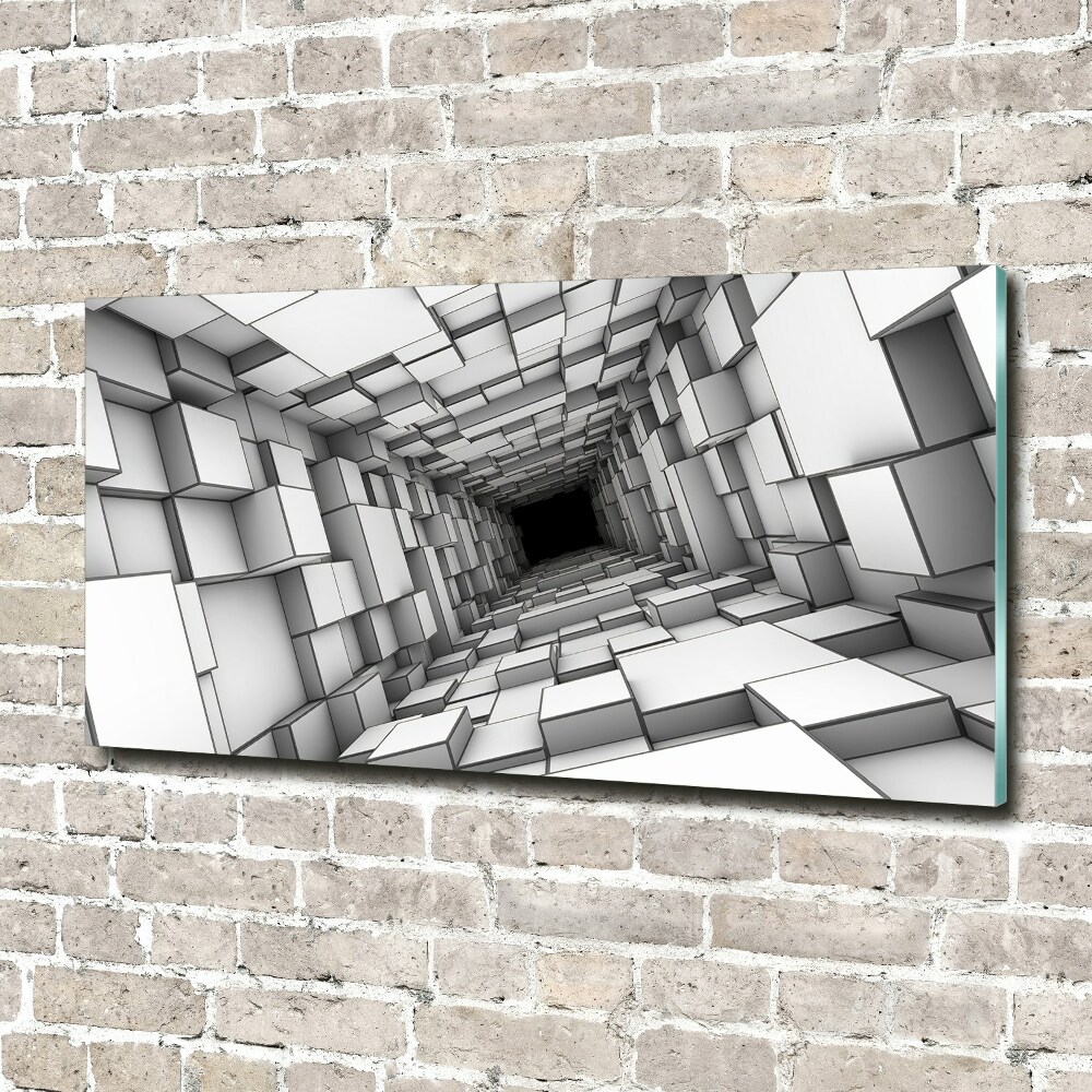 Tableau imprimé sur verre Tunnel en forme de cube