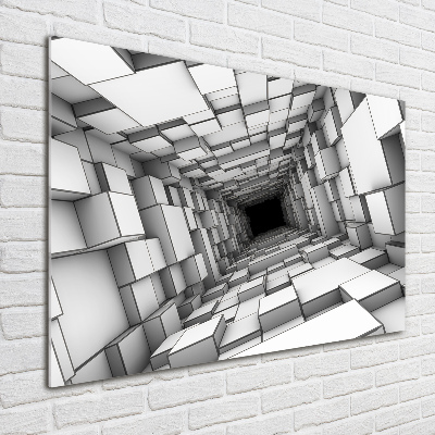 Tableau imprimé sur verre Tunnel en forme de cube