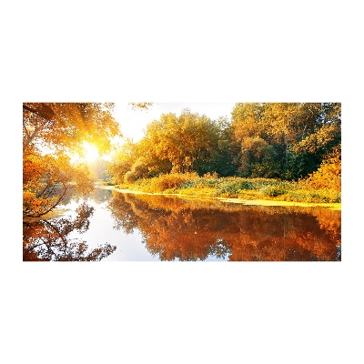 Tableau imprimé sur verre Rivière en automne