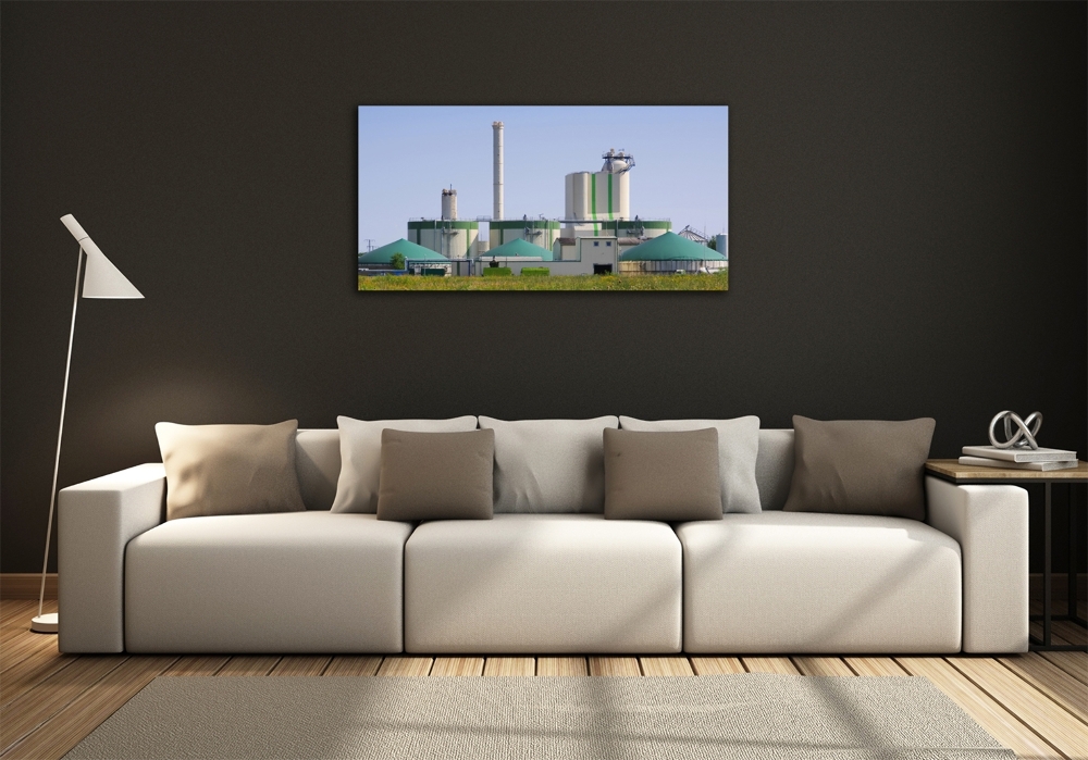 Tableau photo sur verre Usine de biogaz