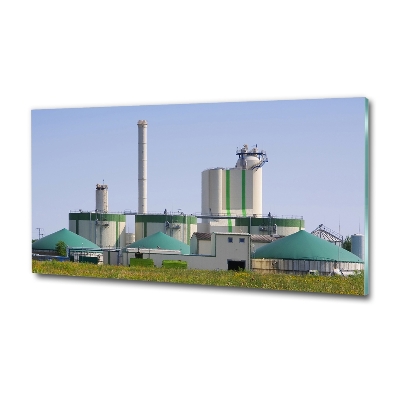 Tableau photo sur verre Usine de biogaz