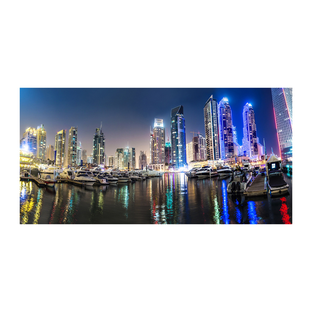 Tableau sur verre Dubaï de nuit