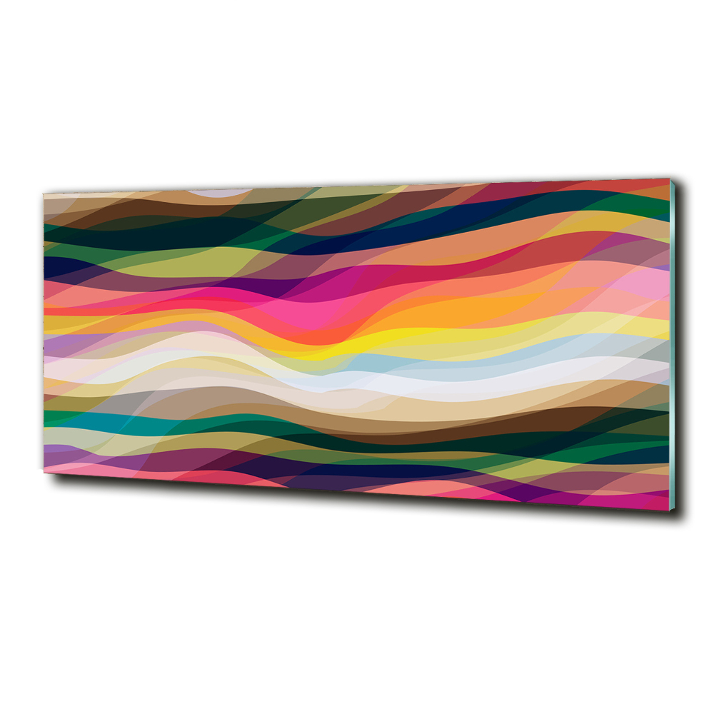 Tableau verre imprimé Vagues colorées