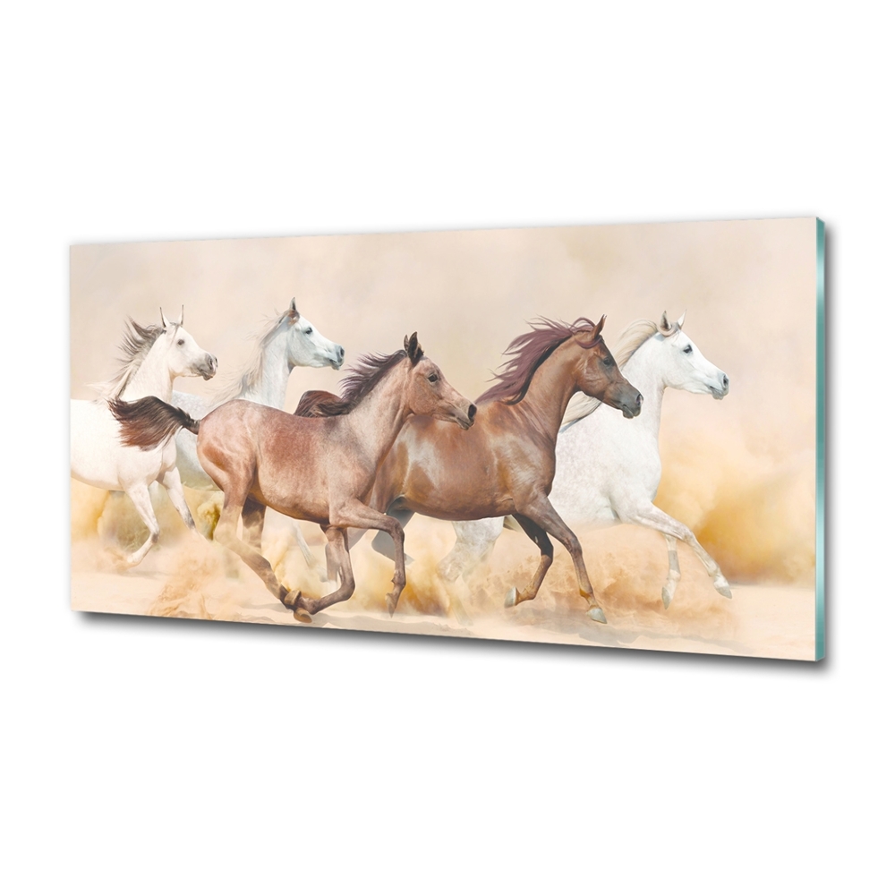 Tableau verre imprimé Chevaux au galop